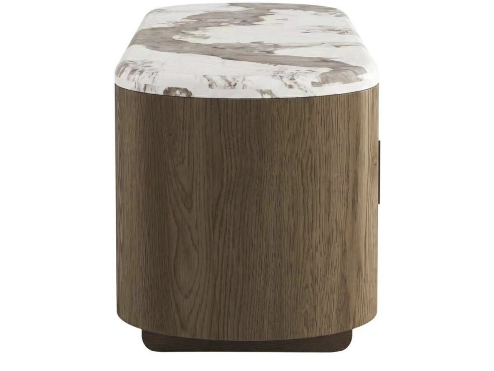 Meuble TV avec plateau en céramique pandora "Azya" - 160 x 45 x 45 cm - Marron