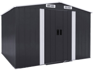 Abri de jardin métal avec porte coulissante "Boston" - 6,54 m² - Gris