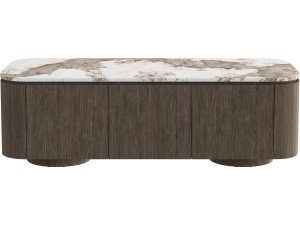 Meuble TV avec plateau en céramique "Zora" - 160 cm - Marron