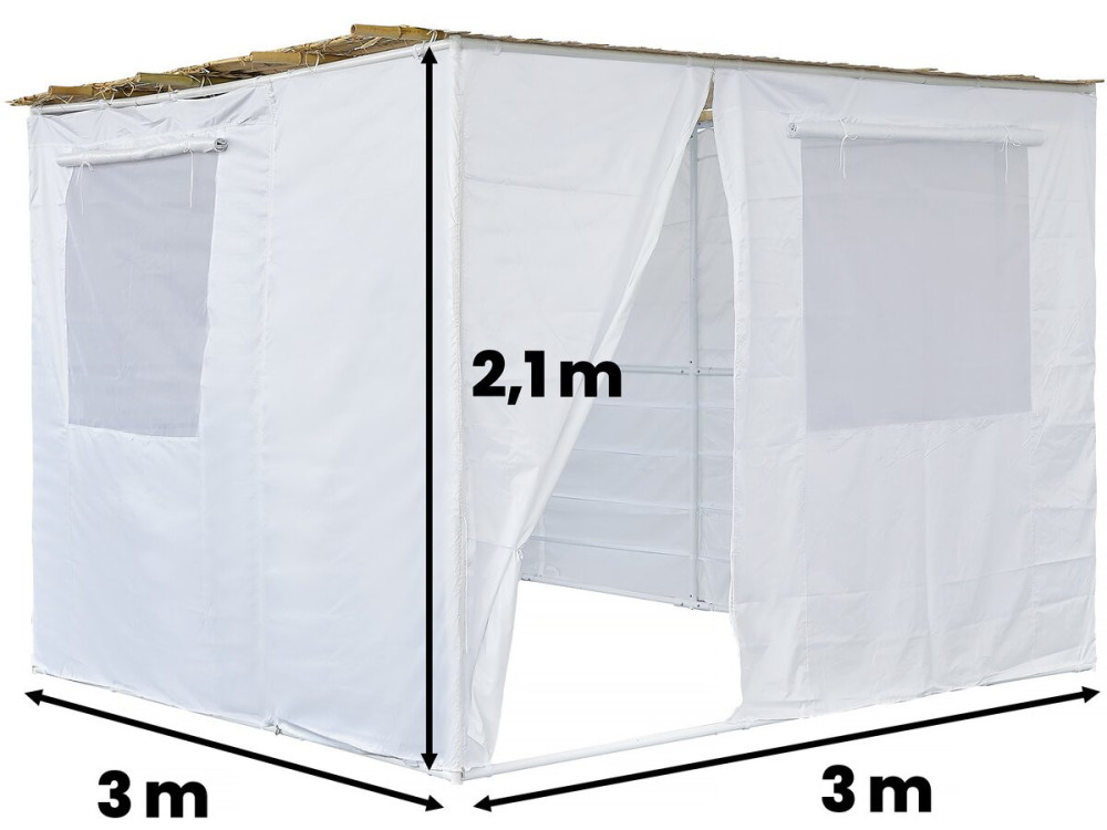 Souccah en Kit NINA ajustable 3 x 3 -3 Rouleaux de bambou et 3 tasseaux de bois