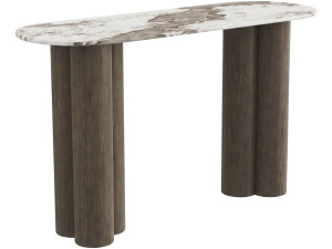 Console avec plateau en céramique "Zora" - 140 cm - Marron