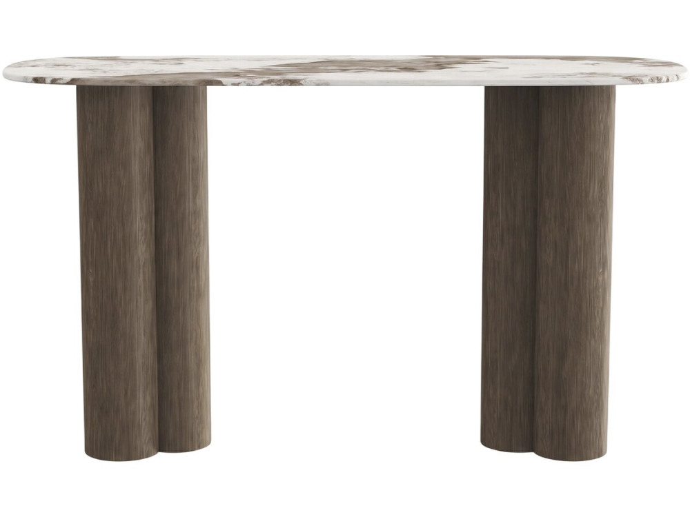 Console avec plateau en céramique "Zora" - 140 cm - Marron