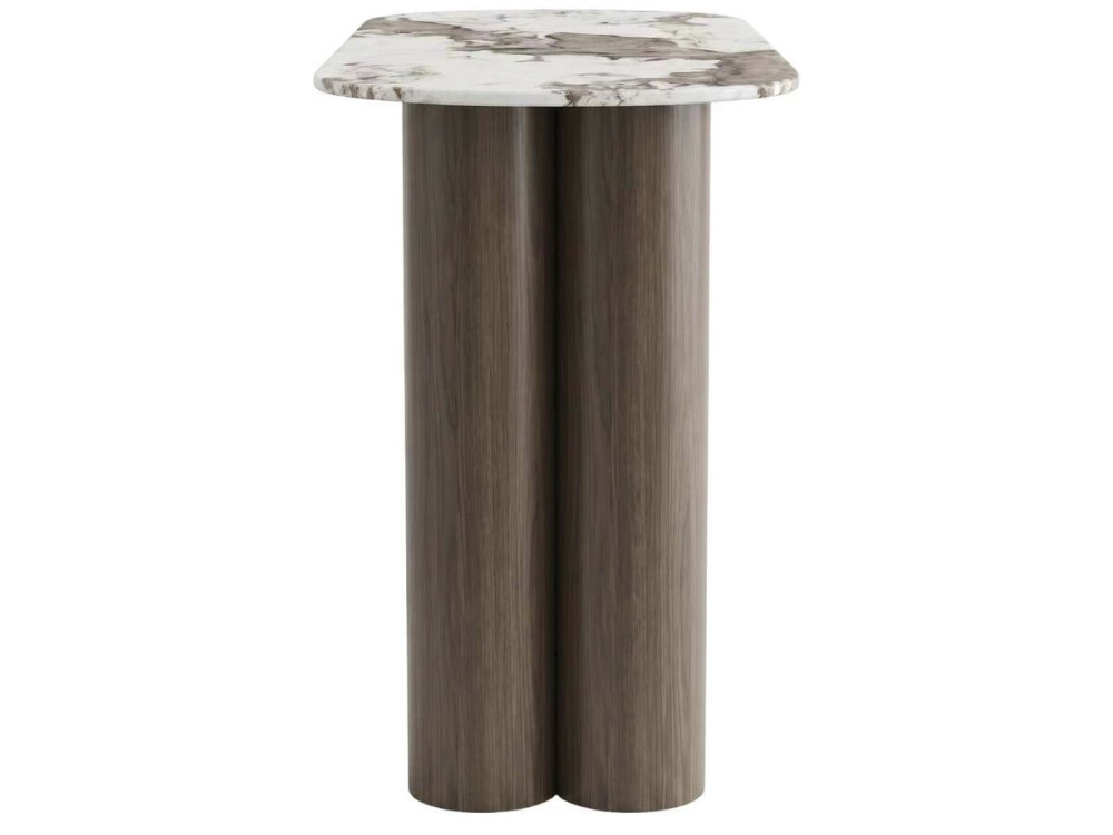 Console avec plateau en céramique "Zora" - 140 cm - Marron