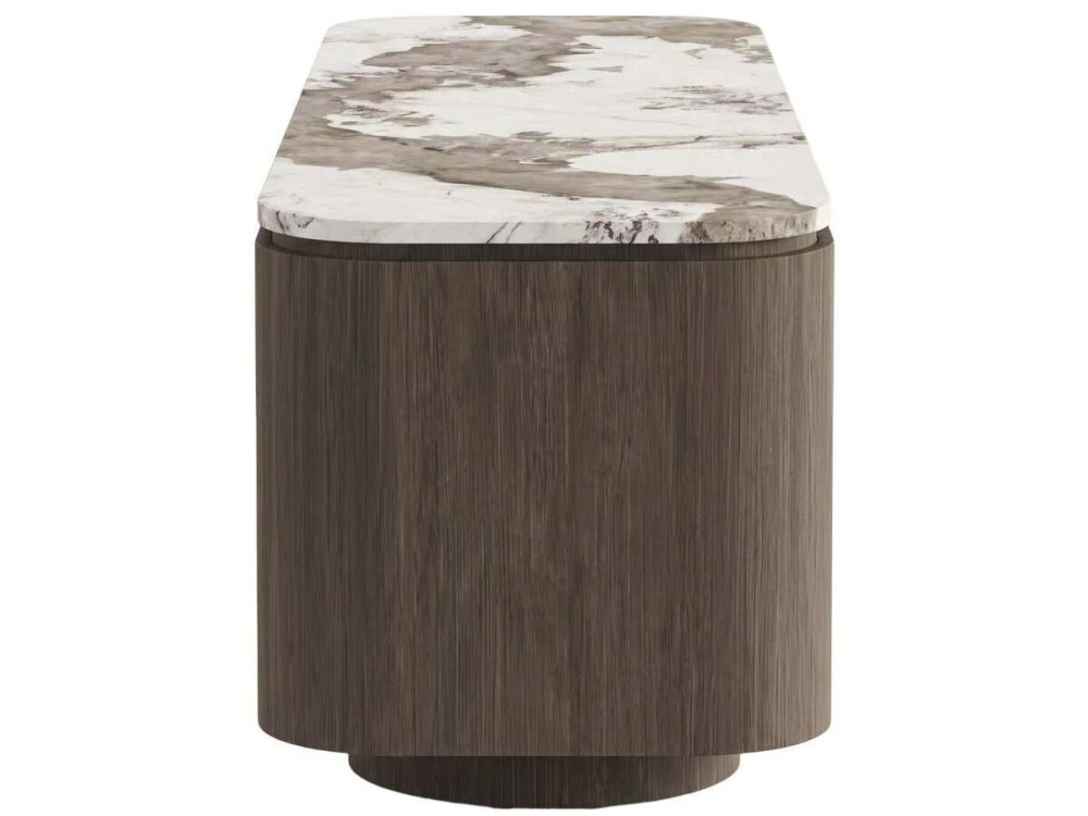 Meuble TV avec plateau en céramique "Zora" - 160 cm - Marron