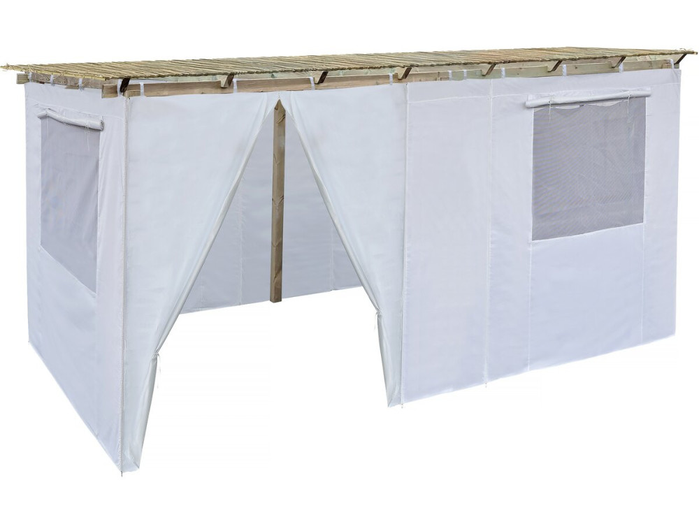 Souccah en bois 3 x 5 m avec tissu - Casher lemaehadrin - Skhah Non inclus