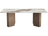 Table basse en bois avec plateau en céramique "Elma" - 120 x 60 x 40 cm - Marron