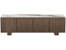 Meuble TV en bois avec plateau en céramique "Elma" - 160 x 45 x 45 cm - Marron