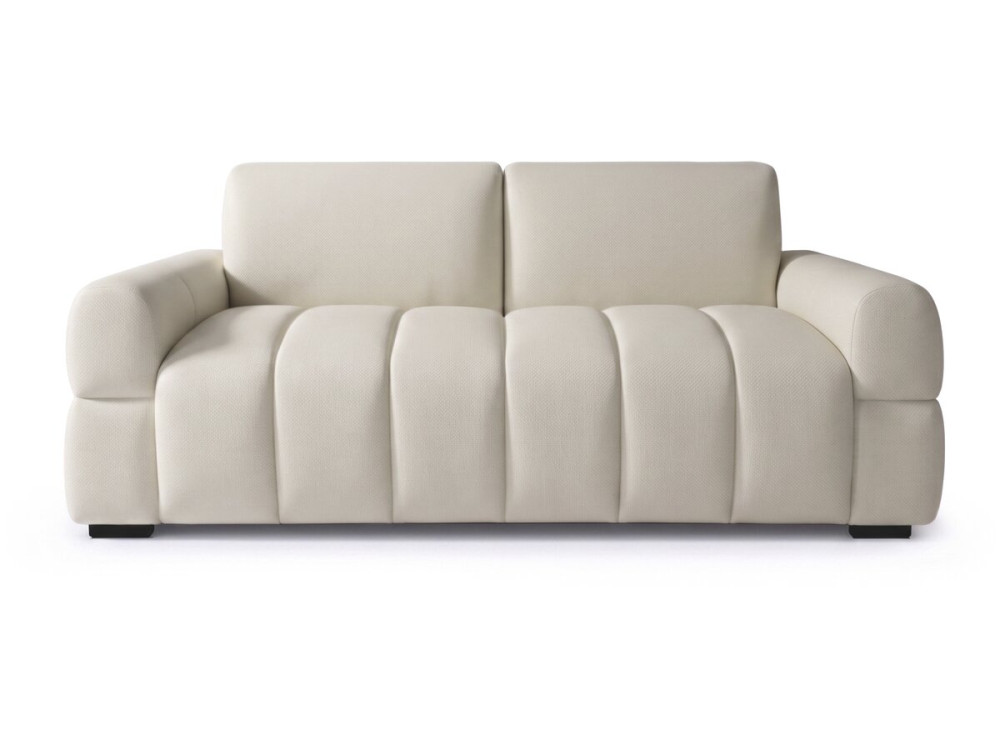 Canapé lit convertible express "Zoé" - Matelas 18 cm - Couchage 140 cm - 3 places - Beige