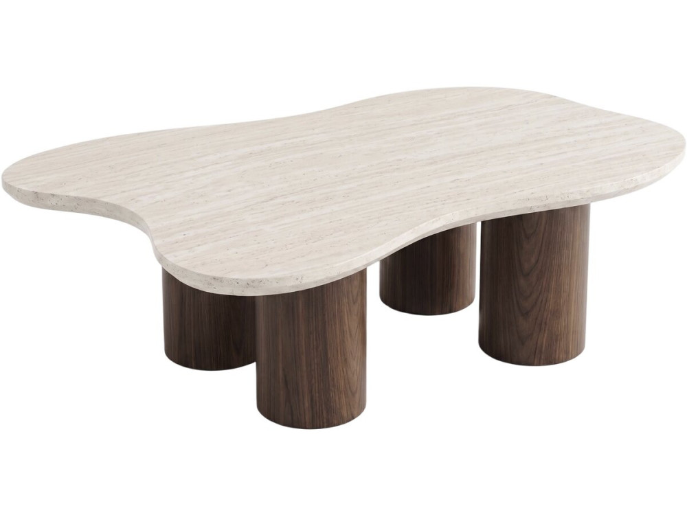 Table basse en bois design "Lya" - 120 cm - Marron