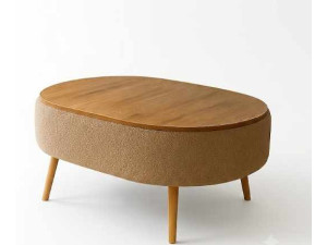Table basse en bois "Luno" - 90 x 60 x 45 cm - Marron