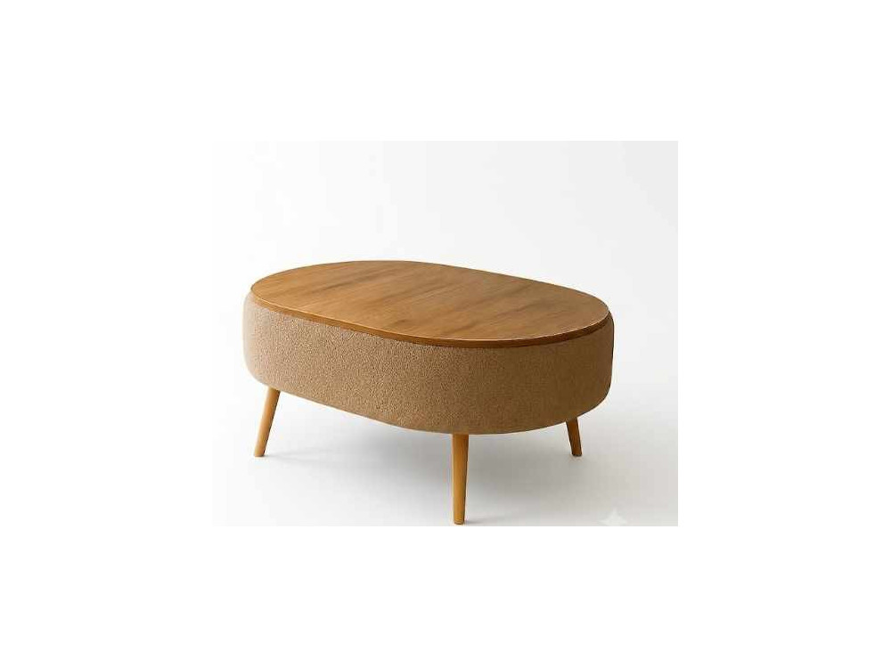 Table basse en bois "Luno" - 90 x 60 x 45 cm - Marron