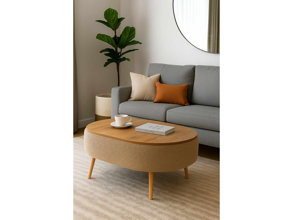 Table basse en bois "Luno" - 90 x 60 x 45 cm - Marron