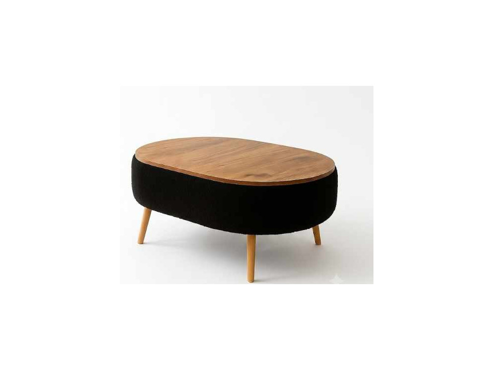 Table basse en bois "Luno" - 90 x 60 x 45 cm - Noir