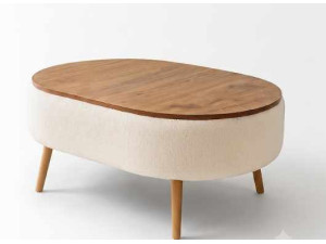 Table basse en bois "Luno" - 90 x 60 x 45 cm - Blanc