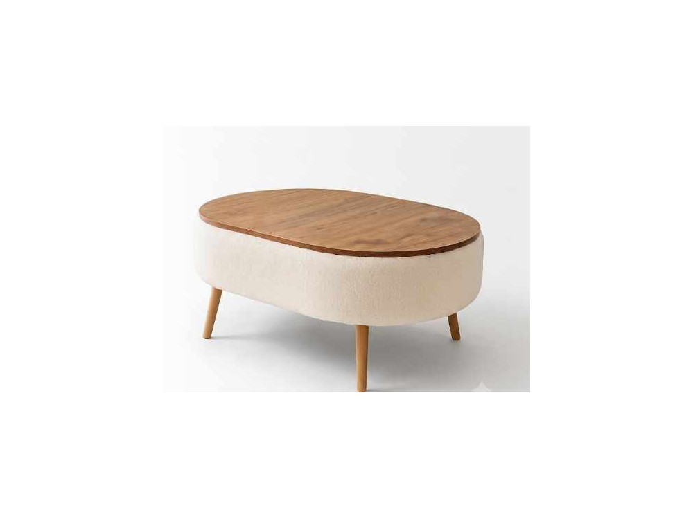 Table basse en bois "Luno" - 90 x 60 x 45 cm - Blanc