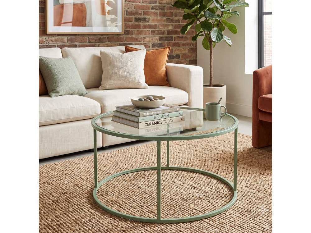 Table basse en bois "Mint-Trs-80-Nrd-Srk" - 80 x 80 x 43 cm - Vert