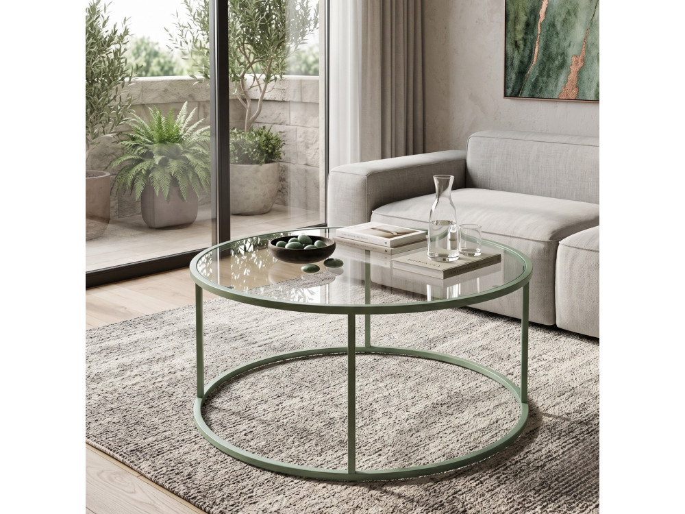 Table basse en bois "Mint-Trs-80-Nrd-Srk" - 80 x 80 x 43 cm - Vert