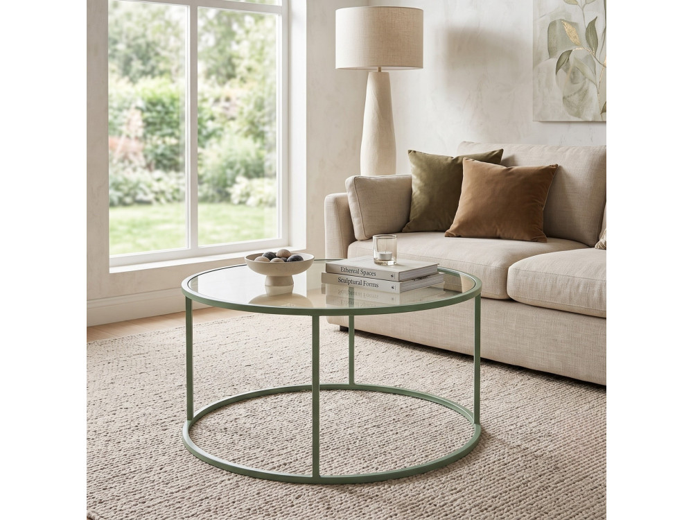 Table basse en bois "Mint-Trs-80-Nrd-Srk" - 80 x 80 x 43 cm - Vert