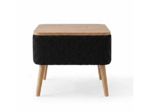Table de chevet en bois "Nivo" - 45 x 30 x 45 cm - Noir