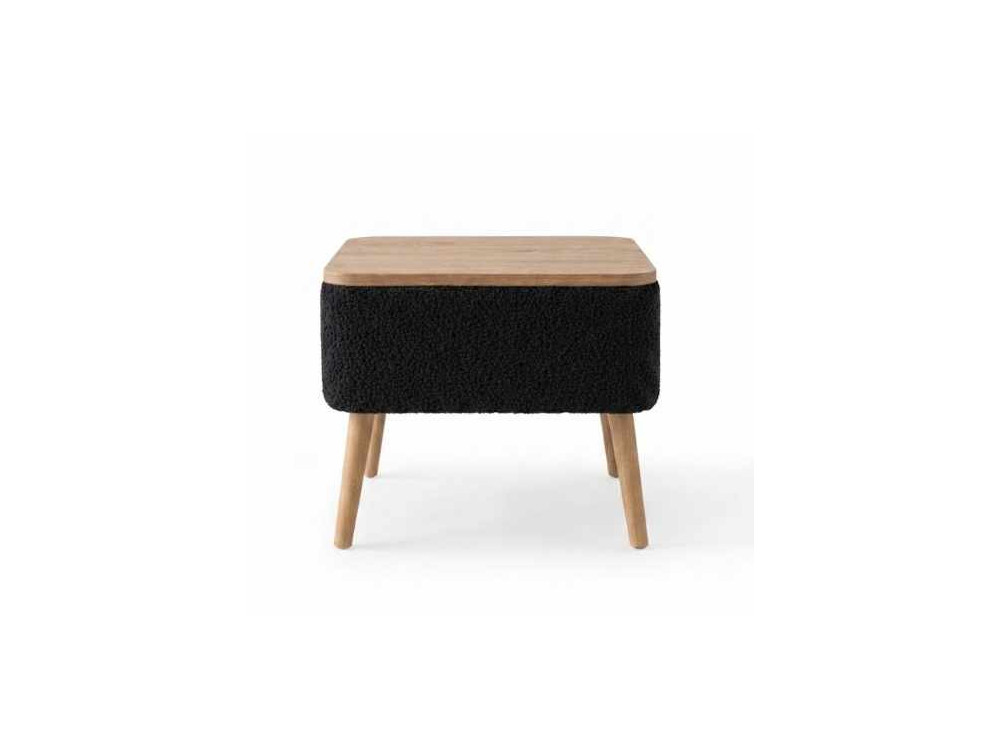 Table de chevet en bois "Nivo" - 45 x 30 x 45 cm - Noir