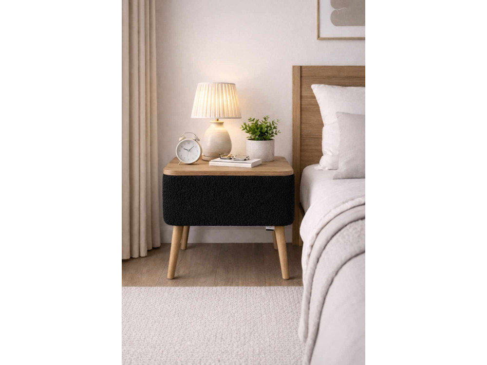 Table de chevet en bois "Nivo" - 45 x 30 x 45 cm - Noir