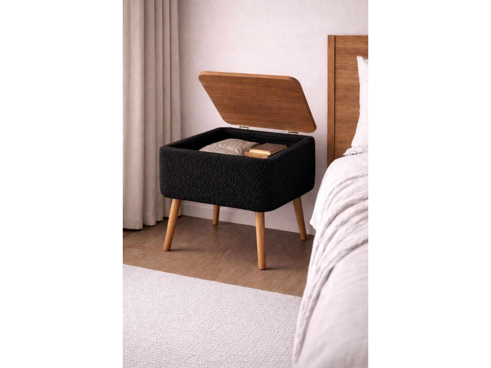 Table de chevet en bois "Nivo" - 45 x 30 x 45 cm - Noir