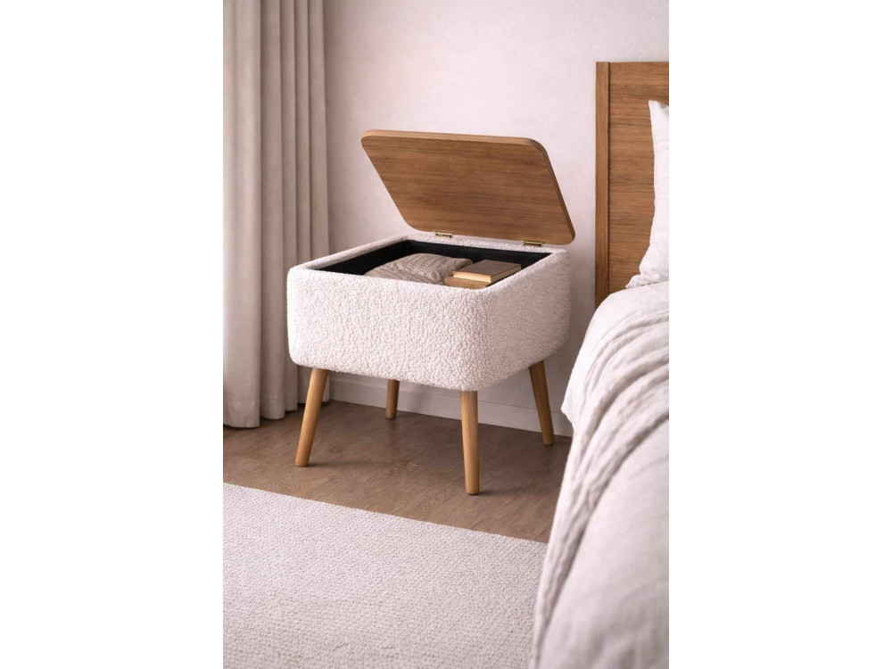 Table de chevet en bois "Nivo" - 45 x 30 x 45 cm - Blanc