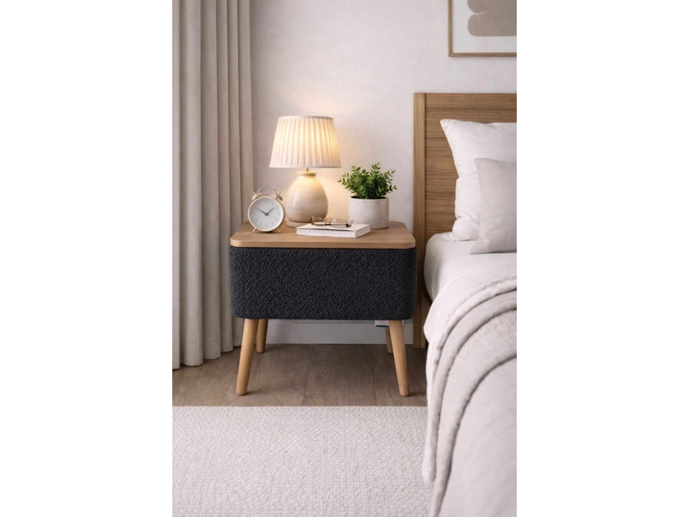 Table de chevet en bois "Nivo" - 45 x 30 x 45 cm - Anthracite