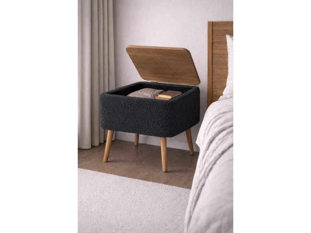 Table de chevet en bois "Nivo" - 45 x 30 x 45 cm - Anthracite