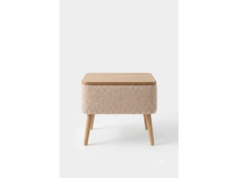 Table de chevet en bois "Nivo" - 45 x 30 x 45 cm - Beige