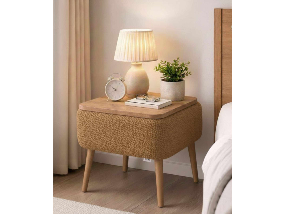 Table de chevet en bois "Nivo" - 45 x 30 x 45 cm - Marron