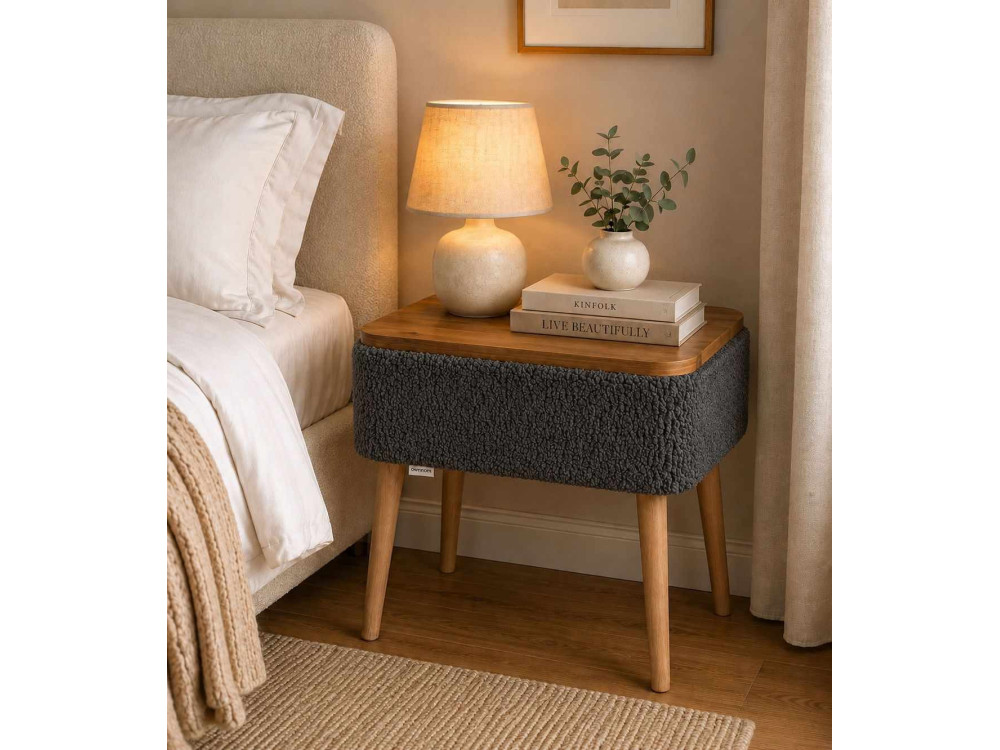 Table de chevet en bois "Nova" - 45 x 30 x 55 cm - Anthracite