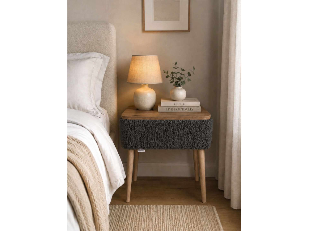 Table de chevet en bois "Nova" - 45 x 30 x 55 cm - Anthracite