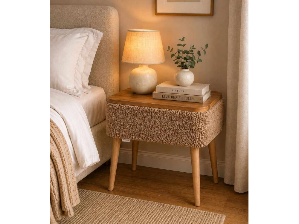 Table de chevet en bois "Nova" - 45 x 30 x 55 cm - Marron