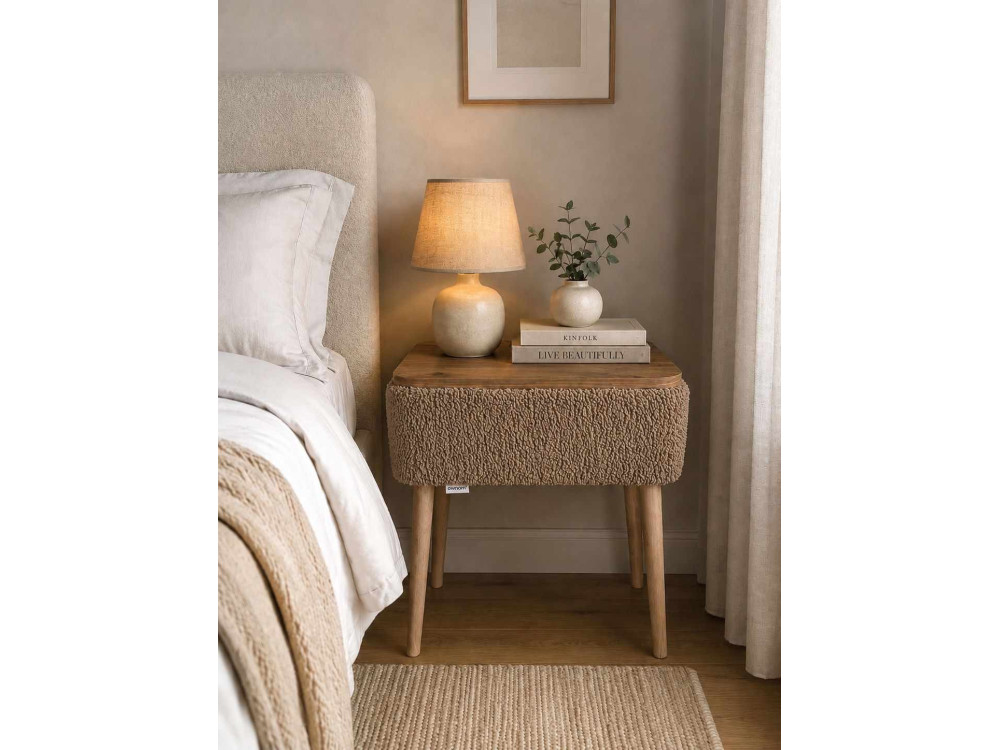 Table de chevet en bois "Nova" - 45 x 30 x 55 cm - Marron
