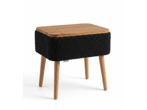 Table de chevet en bois "Nova" - 45 x 30 x 55 cm - Noir