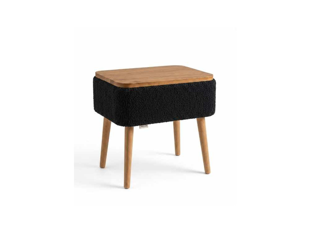 Table de chevet en bois "Nova" - 45 x 30 x 55 cm - Noir