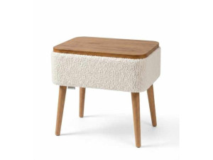 Table de chevet en bois "Nova" - 45 x 30 x 55 cm - Blanc