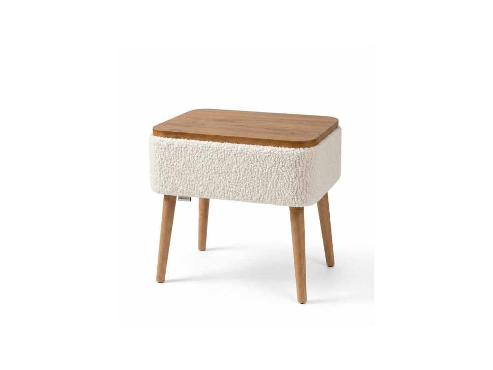Table de chevet en bois "Nova" - 45 x 30 x 55 cm - Blanc