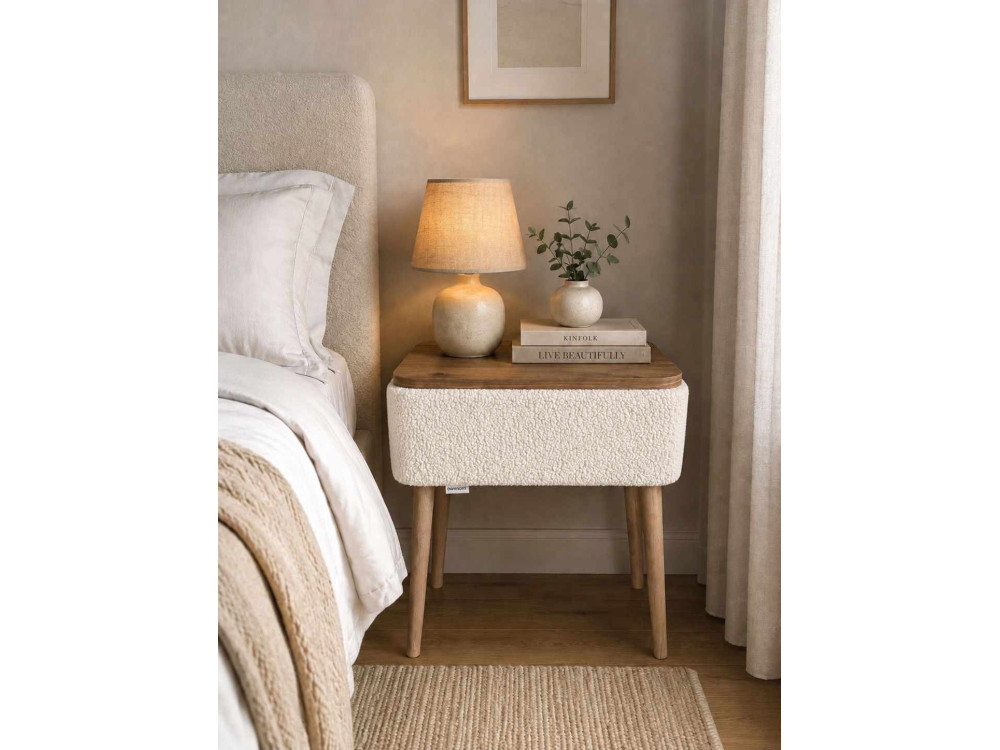 Table de chevet en bois "Nova" - 45 x 30 x 55 cm - Blanc