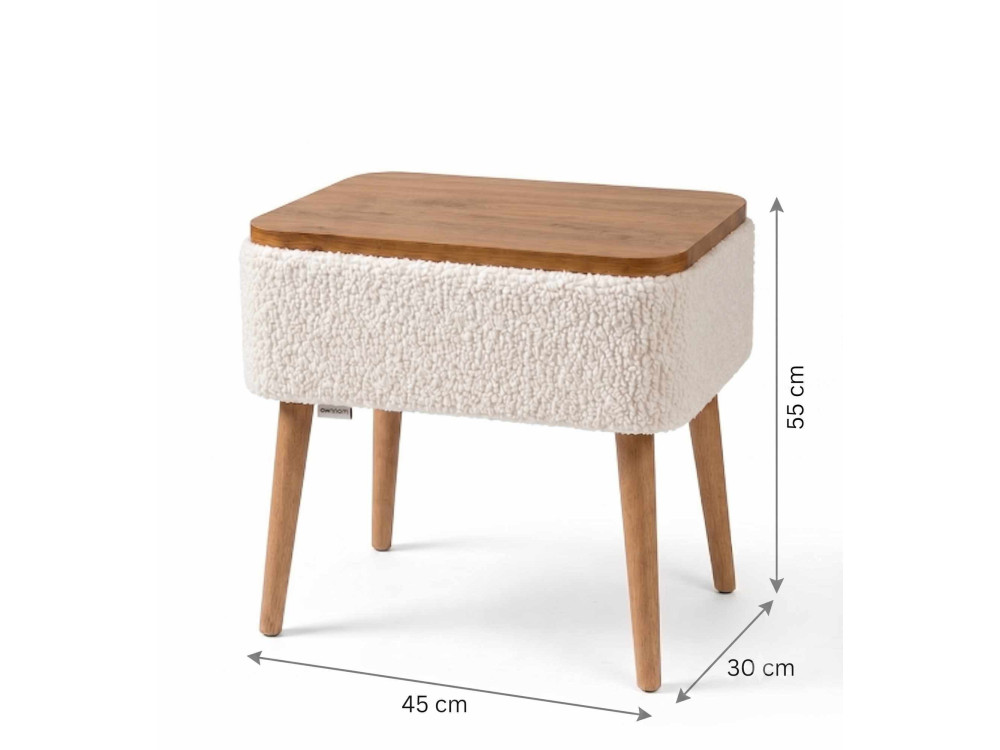 Table de chevet en bois "Nova" - 45 x 30 x 55 cm - Blanc