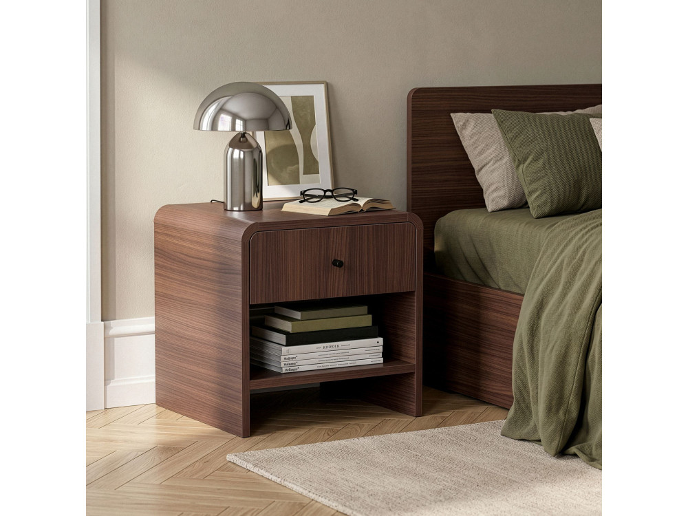 Table de chevet en bois "Parila" - 45 x 45 x 40 cm - Marron