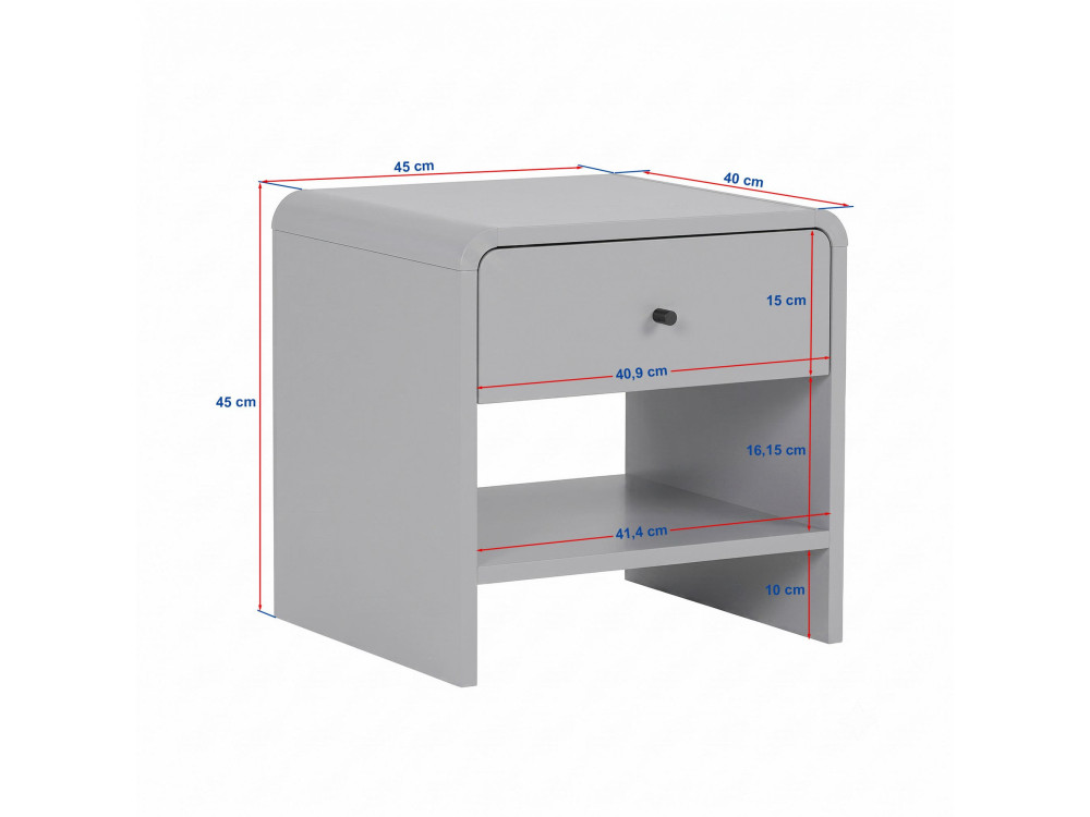 Table de chevet en bois "Parila" - 45 x 45 x 40 cm - Marron
