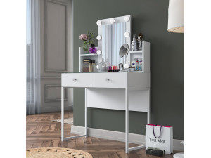Coiffeuse en bois " BJ145 " - 90 x 40 x 136 cm - Blanc