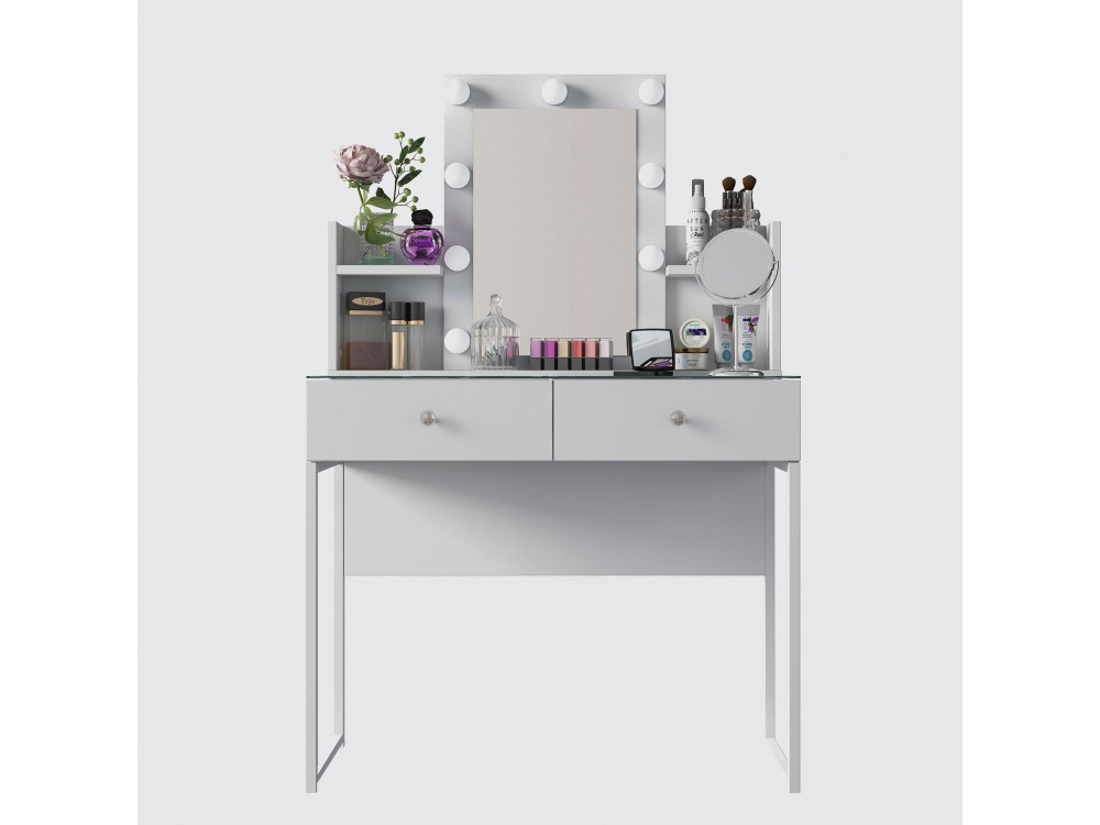 Coiffeuse en bois " BJ145 " - 90 x 40 x 136 cm - Blanc