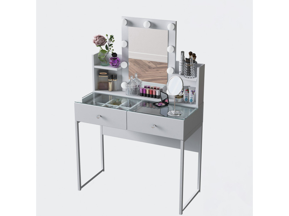 Coiffeuse en bois " BJ145 " - 90 x 40 x 136 cm - Blanc