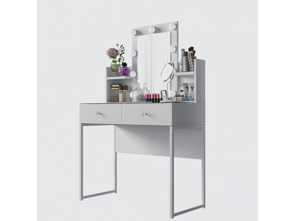 Coiffeuse en bois " BJ145 " - 90 x 40 x 136 cm - Blanc