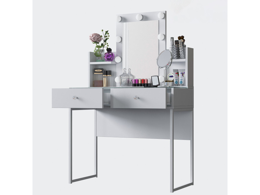 Coiffeuse en bois " BJ145 " - 90 x 40 x 136 cm - Blanc