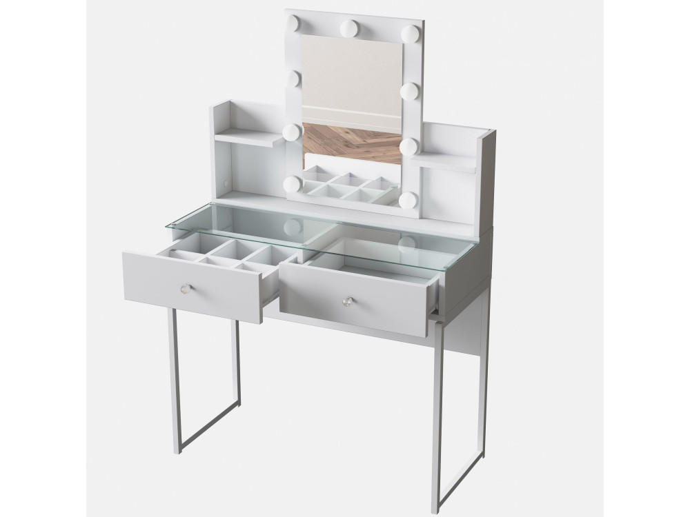 Coiffeuse en bois " BJ145 " - 90 x 40 x 136 cm - Blanc