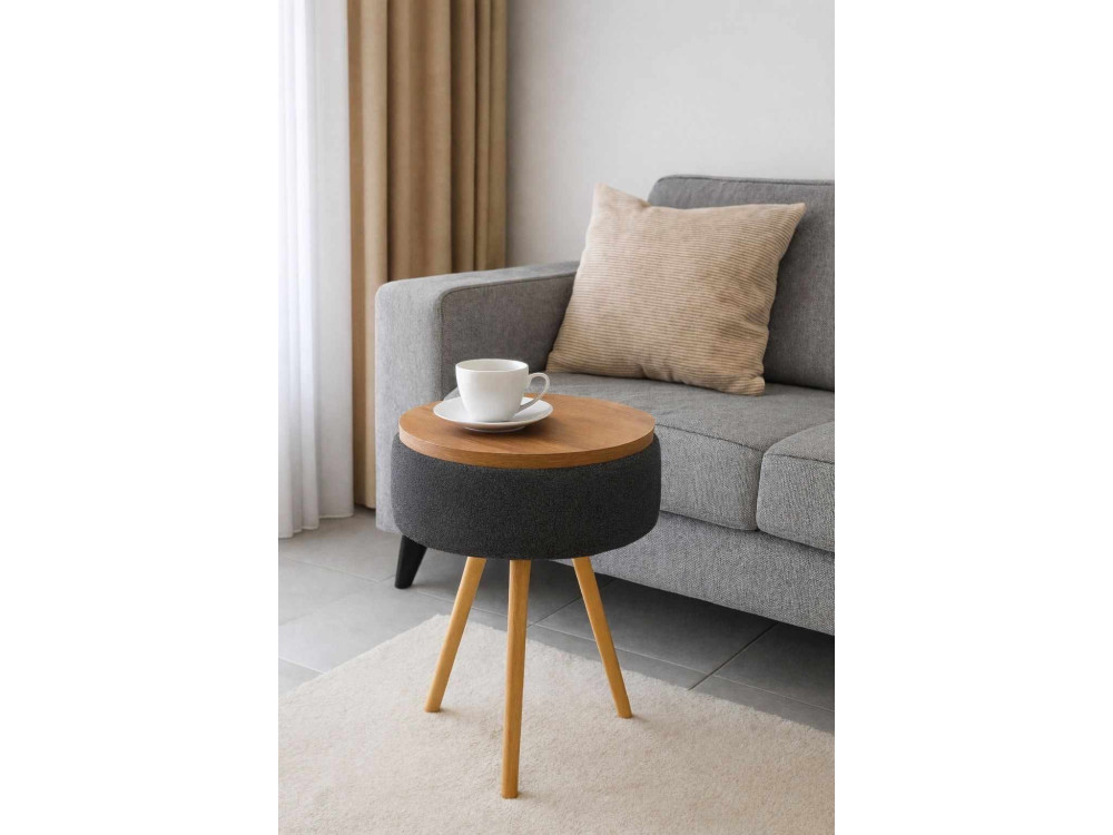 Table d'appoint en bois "Zgn" - 33 x 45 cm - Anthracite